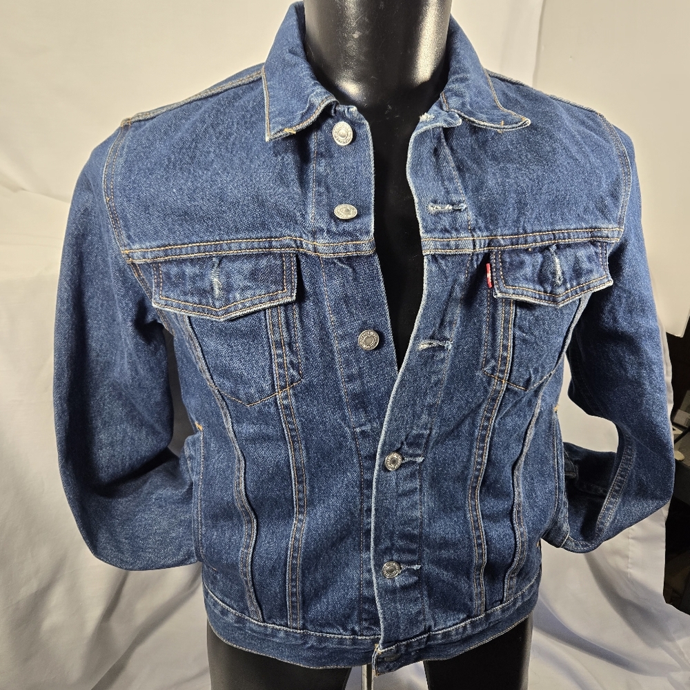 Levis Trucker Jacket Type 3 Blue Denim 57511 Mens Large Button Up Hand Warmers